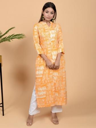 Cotton Slub Printed Kurti with Plazzo