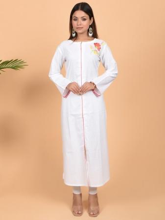 Cotton Kurti with Embroidery Patch