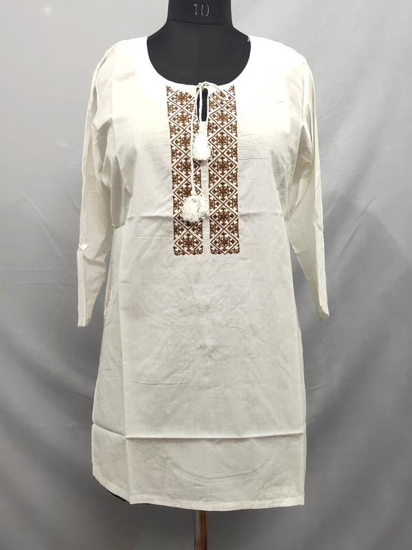 Short Kurti with embroidery on neck